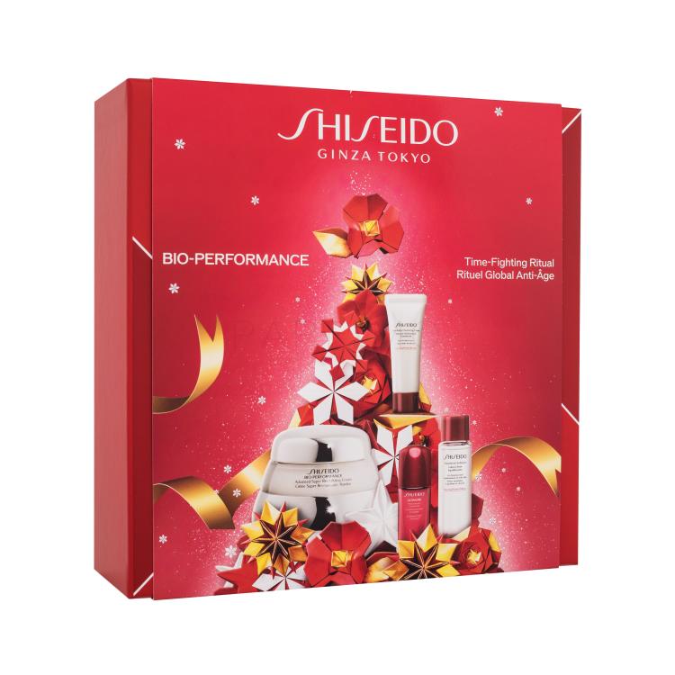 Shiseido Bio-Performance Time-Fighting Ritual Pacco regalo crema giorno Bio-Performance 50 ml + schiuma detergente chiarificante 15 ml + ammorbidente di trattamento 30 ml + siero Ultimune 10 ml