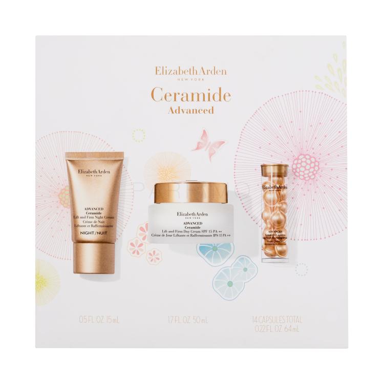 Elizabeth Arden Ceramide Advanced Lift &amp; Firm Youth Restoring Solutions Pacco regalo crema giorno Advanced Ceramide Lift And Firm Day Cream SPF15 50 ml + crema notte Advanced Ceramide Serum Capsule 14 pz + Advanced Ceramide Lift And Firm Night Cream 15 ml