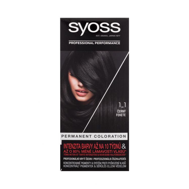 Syoss Permanent Coloration Tinta capelli donna 50 ml Tonalità 1-1 Black