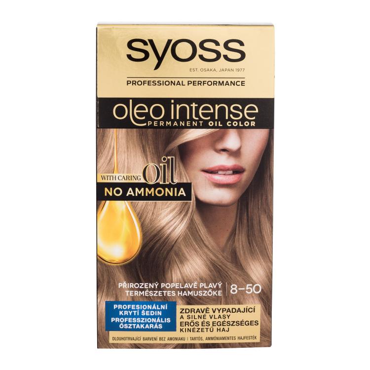Syoss Oleo Intense Permanent Oil Color Tinta capelli donna 50 ml Tonalità 8-50 Natural Ashy Blond