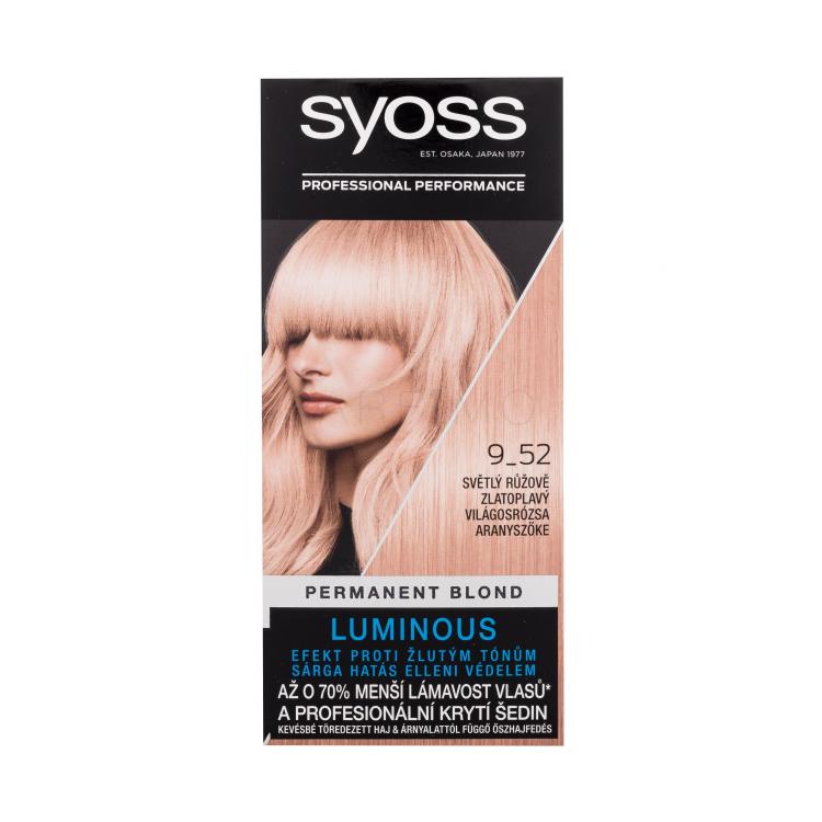 Syoss Permanent Coloration Permanent Blond Tinta capelli donna 50 ml Tonalità 9-52 Light Rose Gold Blond