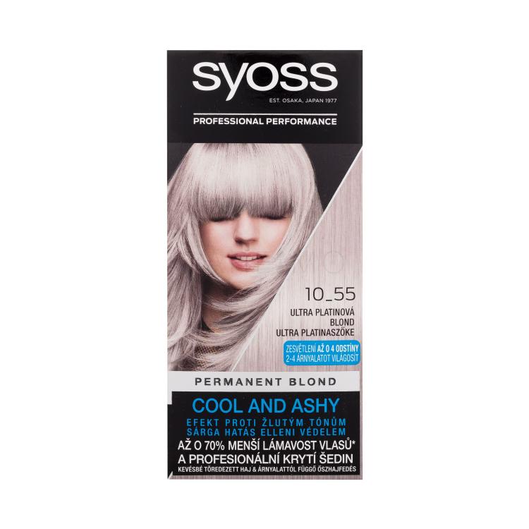 Syoss Permanent Coloration Permanent Blond Tinta capelli donna 50 ml Tonalità 10-55 Ultra Platinum Blond