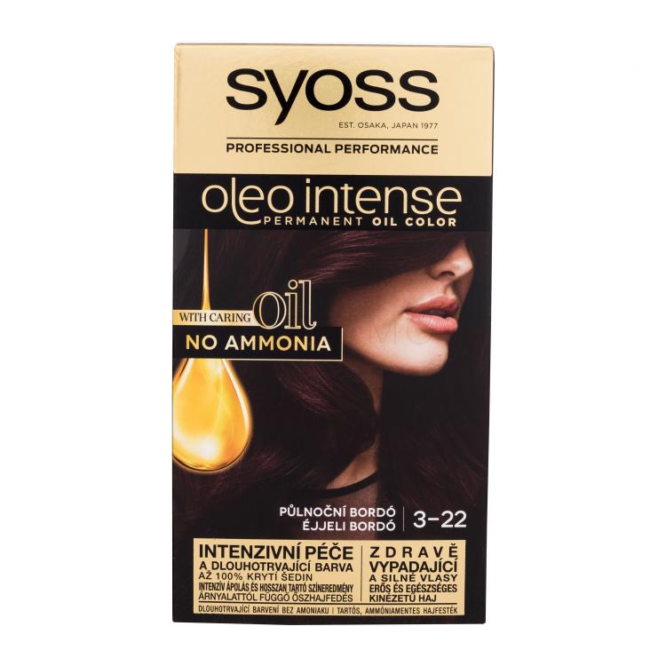 Syoss Oleo Intense Permanent Oil Color Tinta capelli donna 50 ml Tonalità 3-22 Midnight Bordeaux