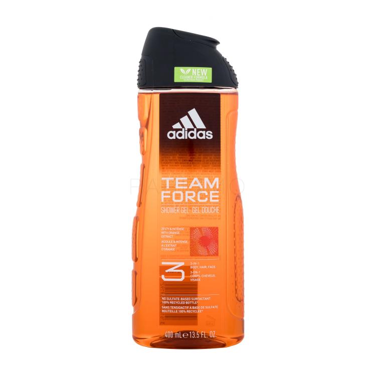 Adidas Team Force Shower Gel 3-In-1 New Cleaner Formula Doccia gel uomo 400 ml