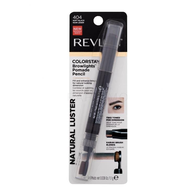 Revlon Colorstay Browlights Pomade Pencil Matita sopracciglia donna 1,1 g Tonalità 404 Soft Black