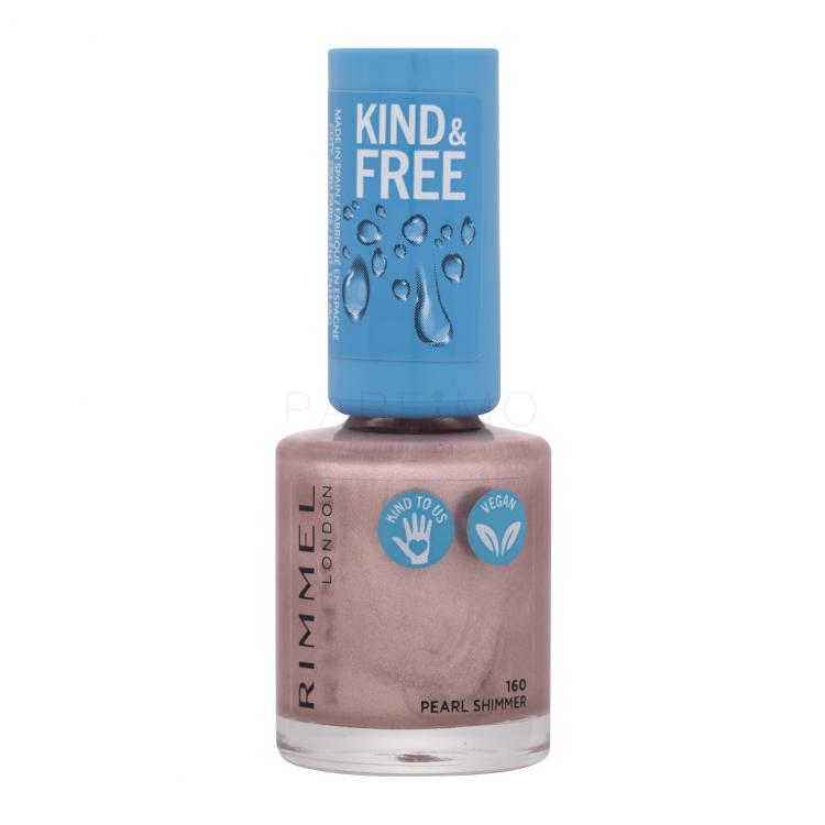 Rimmel London Kind &amp; Free Smalto per le unghie donna 8 ml Tonalità 160 Pearl Shimmer