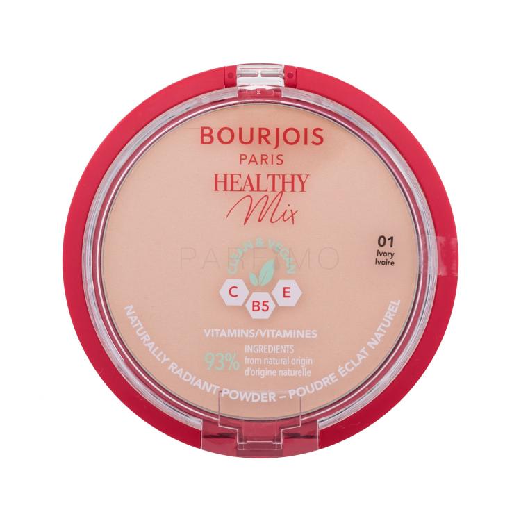 BOURJOIS Paris Healthy Mix Clean &amp; Vegan Naturally Radiant Powder Cipria donna 10 g Tonalità 01 Ivory
