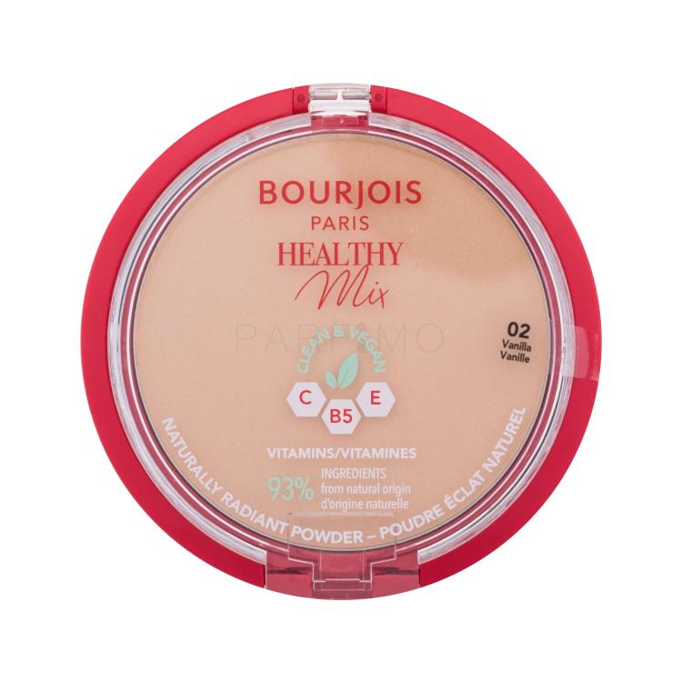 BOURJOIS Paris Healthy Mix Clean &amp; Vegan Naturally Radiant Powder Cipria donna 10 g Tonalità 02 Vanilla
