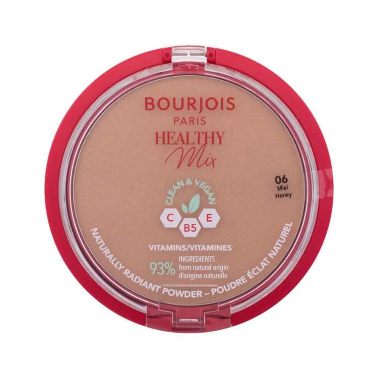BOURJOIS Paris Healthy Mix Clean &amp; Vegan Naturally Radiant Powder Cipria donna 10 g Tonalità 06 Honey