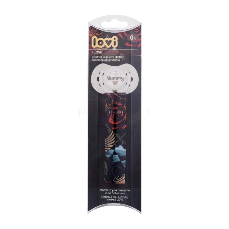 LOVI I Love Soother Clip With Ribbon Catena per il ciuccio bambino 1 pz