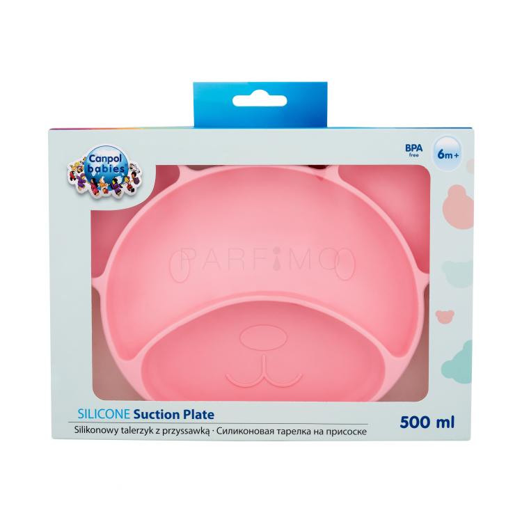 Canpol babies Silicone Suction Plate Pink Piatti bambino 500 ml