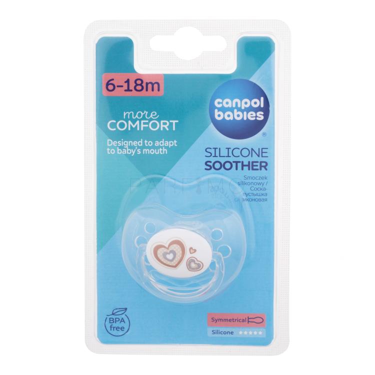 Canpol babies Newborn Baby More Comfort Silicone Soother Hearts 6-18m Ciuccio bambino 1 pz