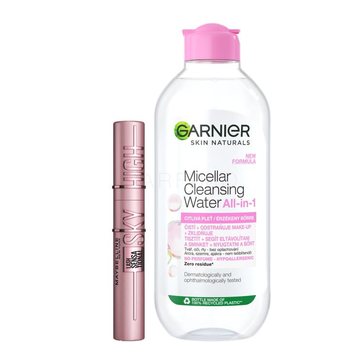 Set Acqua micellare Garnier Skin Naturals Micellar Water All-In-1 Sensitive + Mascara Maybelline Lash Sensational Sky High
