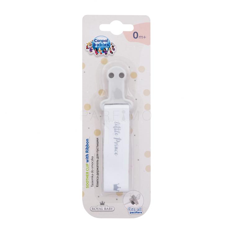 Canpol babies Royal Baby Soother Clip With Ribbon Little Prince Catena per il ciuccio bambino 1 pz