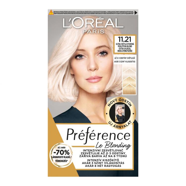 L&#039;Oréal Paris Préférence Le Blonding Tinta capelli donna 1 pz Tonalità 11.21 Ultra Light Cold Pearl Blonde