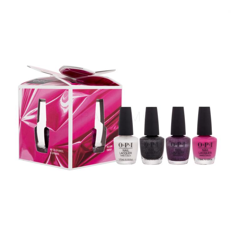 OPI Holiday Celebration Collection Pacco regalo smalto per unghie  Nail Lacquer 3,75 ml Snow Day In LA + smalto per unghie  Nail Lacquer 3,75 ml Big Bow Energy + smalto per unghie  Nail Lacquer 3,75 ml My Color Wheel In Spinning + smalto per unghie Nail Lacquer 3,75 ml Turn Bright After Sunset