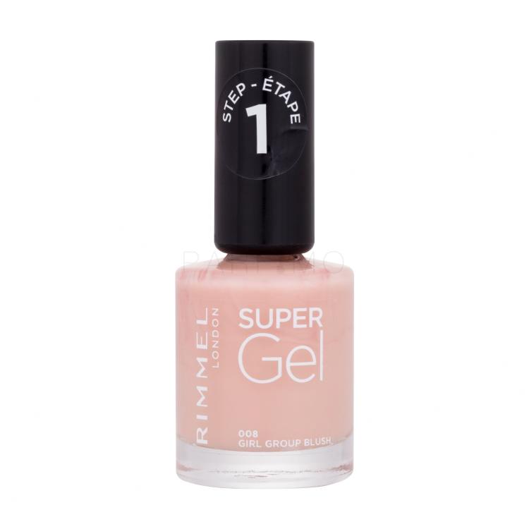 Rimmel London Super Gel STEP1 Smalto per le unghie donna 12 ml Tonalità 008 Girl Group Blush