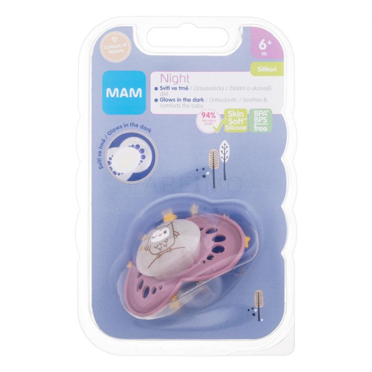 MAM Night Silicone Pacifier 6m+ Owl Ciuccio bambino 1 pz