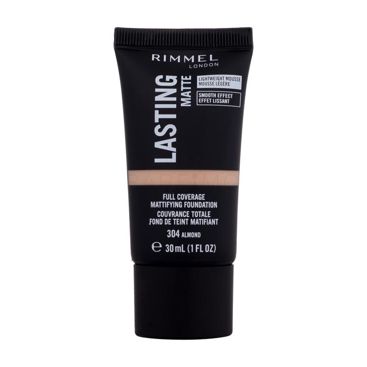 Rimmel London Lasting Matte Full Coverage Fondotinta donna 30 ml Tonalità 304 Almond
