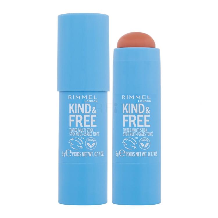 Rimmel London Kind &amp; Free Tinted Multi Stick Blush donna 5 g Tonalità 002 Peachy Cheeks