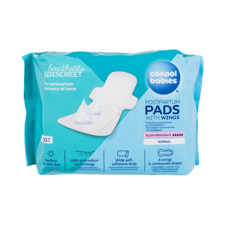 Canpol babies Breathable &amp; Discreet Day Postpartum Pads With Wings Assorbenti maternità donna 10 pz