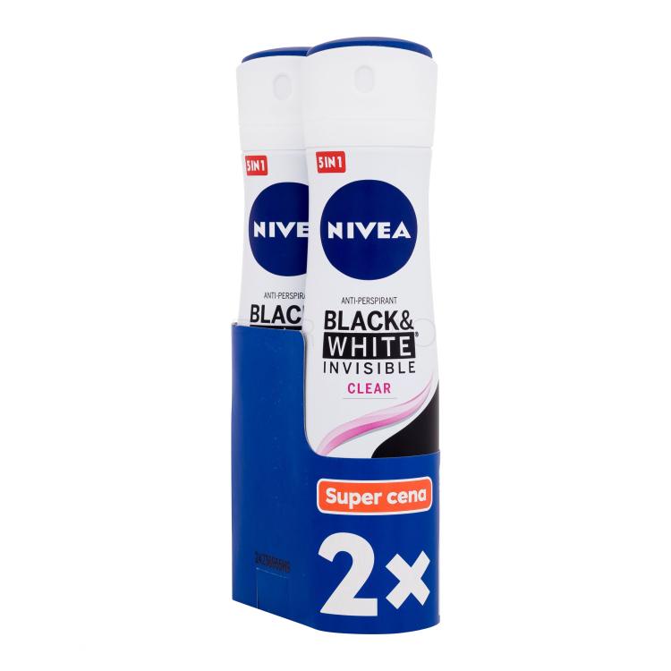Nivea Black &amp; White Invisible Clear 48h Antitraspirante donna Set
