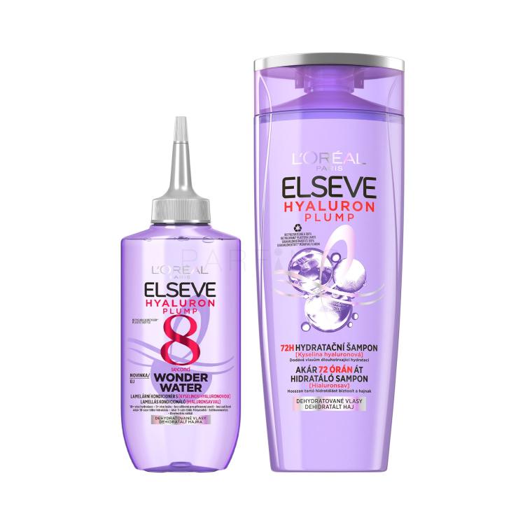 Set Shampoo L&#039;Oréal Paris Elseve Hyaluron Plump Moisture Shampoo + Balsamo per capelli L&#039;Oréal Paris Elseve Hyaluron Plump 8 Second Wonder Water