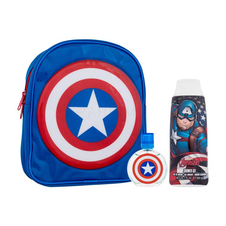 Marvel Captain America Pacco regalo eau de toilette 50 ml + bagnoschiuma 300 ml + zaino