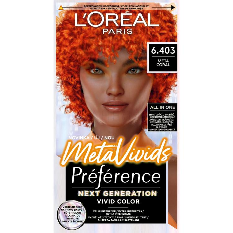 L&#039;Oréal Paris Préférence Meta Vivids Tinta capelli donna 75 ml Tonalità 6.403 Meta Coral