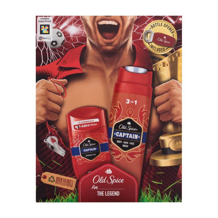 Old Spice Captain Pacco regalo deostick 50 ml + gel doccia 3in1 250 ml + apribottiglie