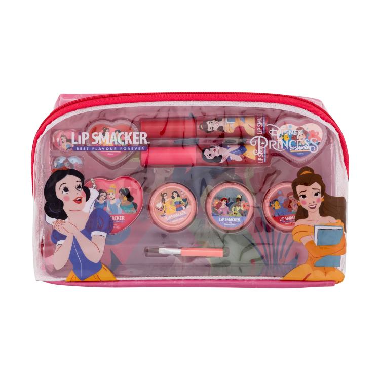 Lip Smacker Disney Princess Essential Makeup Bag Pacco regalo lucidalabbra 2 x 2 ml + lucidalabbra in crema 2 x 0,8 g + crema illuminante 3 x 1,6 g + anello 2 pz + ciondolo + applicatore + sacchetto cosmetico