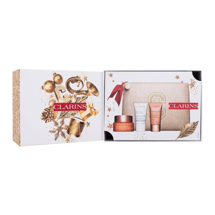 Clarins Extra-Firming Energy Pacco regalo crema giorno per il viso Extra-Firming Energy 50 ml + maschera viso Cryo-Flash Cream-Mask 15 ml + crema notte per il viso Extra-Firming Nuit 15 ml + kosmetická taštička