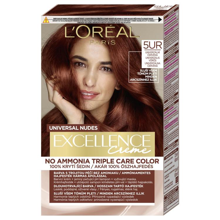L&#039;Oréal Paris Excellence Creme Triple Protection Tinta capelli donna 48 ml Tonalità 5UR Universal Red