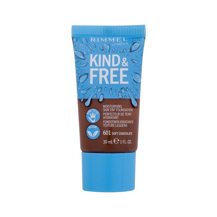Rimmel London Kind &amp; Free Skin Tint Foundation Fondotinta donna 30 ml Tonalità 601 Soft Chocolate