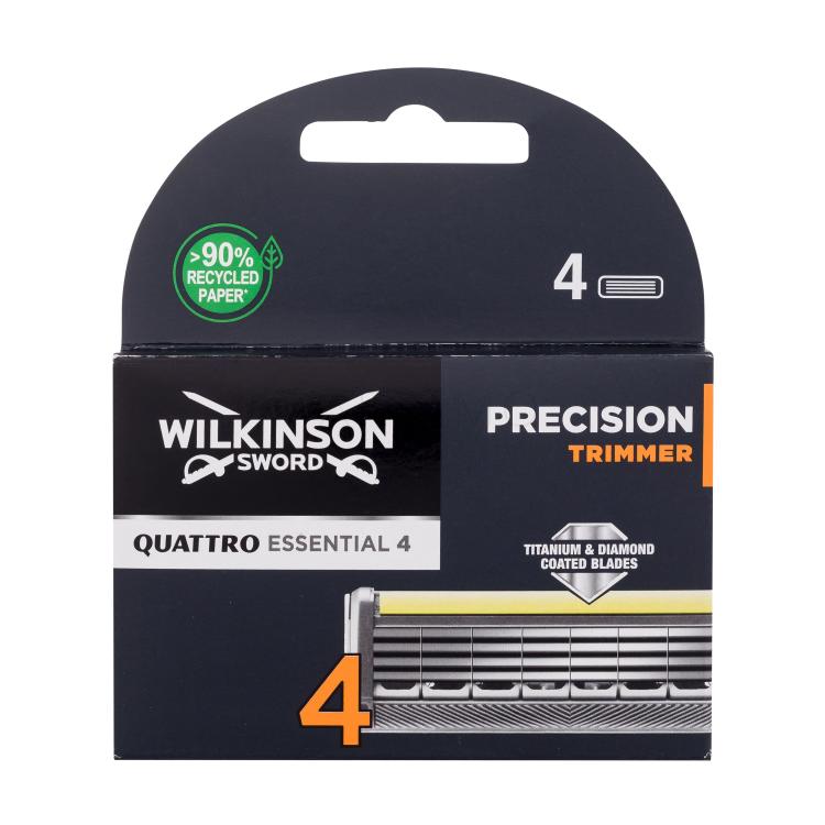 Wilkinson Sword Quattro Essential 4 Precision Trimmer Lama di ricambio uomo Set