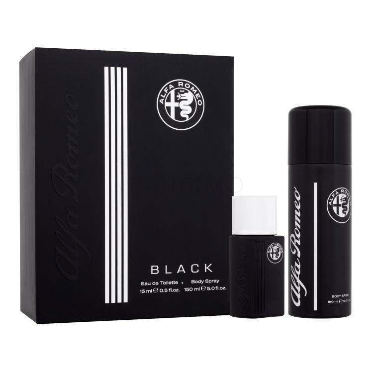 Alfa Romeo Black Pacco regalo eau de toilette 15 ml + spray corpo 150 ml