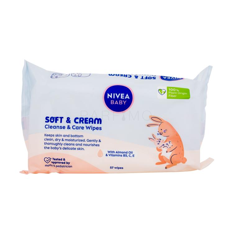 Nivea Baby Soft &amp; Cream Cleanse &amp; Care Wipes Salviettine detergenti bambino 57 pz