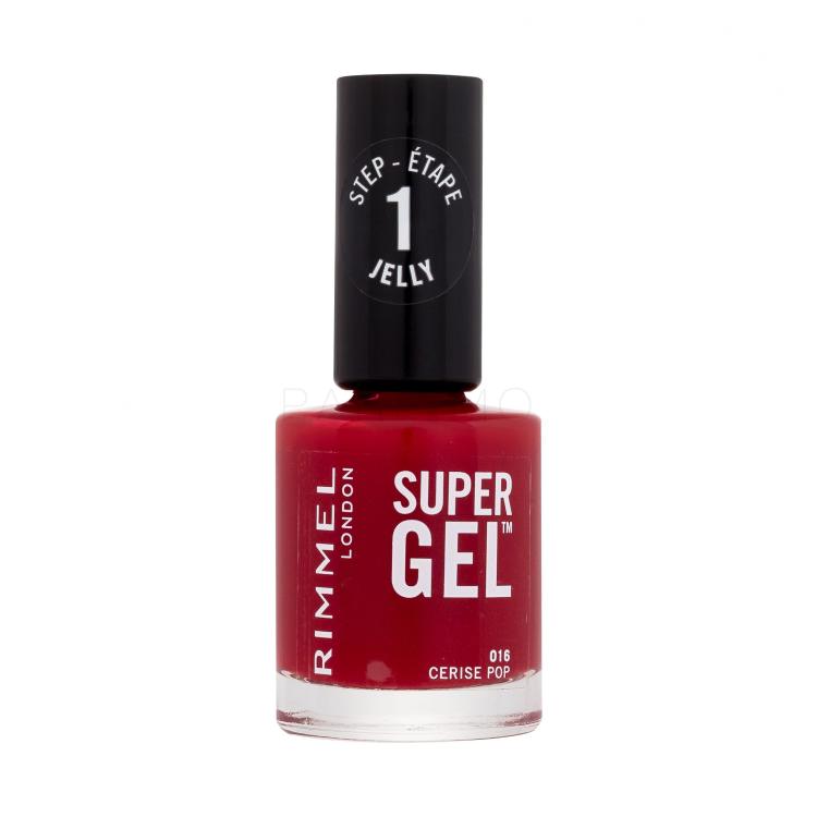 Rimmel London Super Gel STEP1 Smalto per le unghie donna 12 ml Tonalità 016 Cerise Pop
