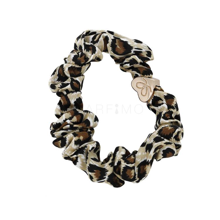 By Eloise London Silk Scrunchie Gold Heart Elastico per capelli donna 1 pz Tonalità Leopard
