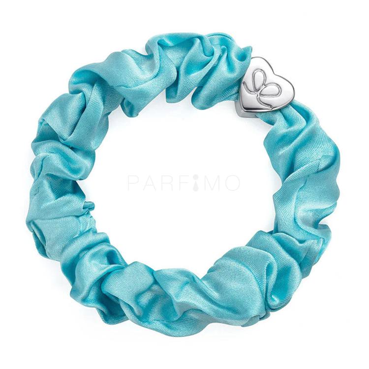 By Eloise London Silk Scrunchie Silver Heart Elastico per capelli donna 1 pz Tonalità Turquoise