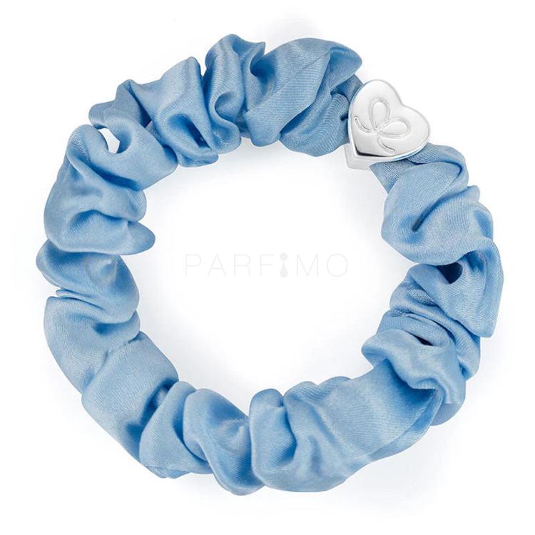 By Eloise London Silk Scrunchie Silver Heart Elastico per capelli donna 1 pz Tonalità Sky Blue