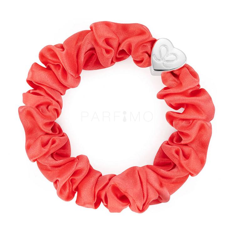 By Eloise London Silk Scrunchie Silver Heart Elastico per capelli donna 1 pz Tonalità Neon Peach
