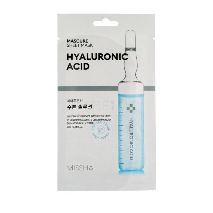 Missha Mascure Sheet Mask Hyaluronic Acid Maschera per il viso 28 ml