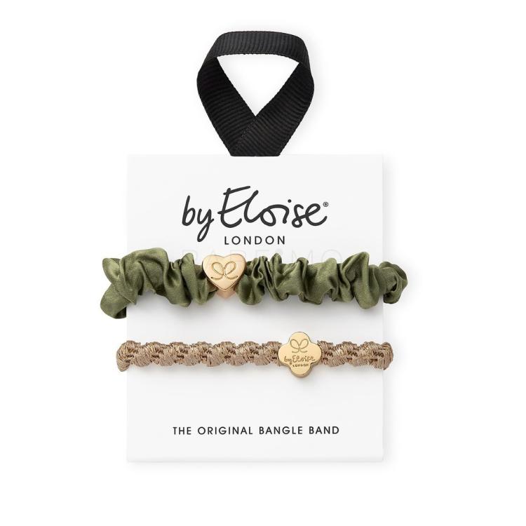 By Eloise London Bangle Set Gold &amp; Olive Elastico per capelli donna 1 pz