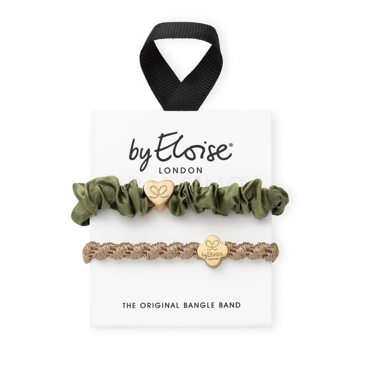 By Eloise London Bangle Set Gold &amp; Olive Elastico per capelli donna 1 pz