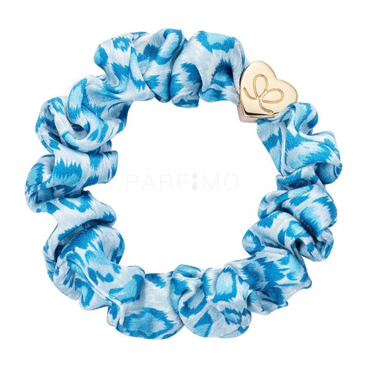 By Eloise London Silk Scrunchie Gold Heart Elastico per capelli donna 1 pz Tonalità Blue Leopard