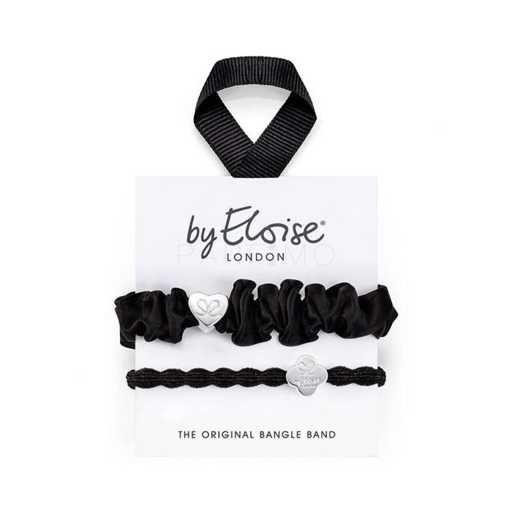 By Eloise London Set Silver &amp; Black Elastico per capelli donna 1 pz