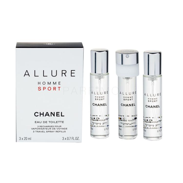 Chanel Allure Homme Sport 3x20 ml Eau de Toilette uomo Ricarica 20 ml