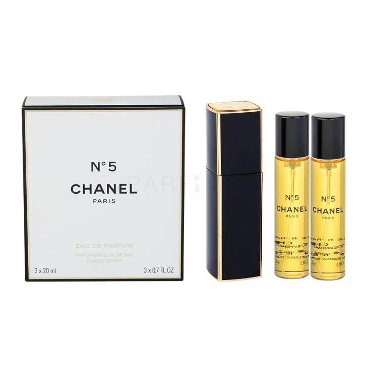 Chanel N°5 3x 20 ml Eau de Parfum donna Twist and Spray 20 ml