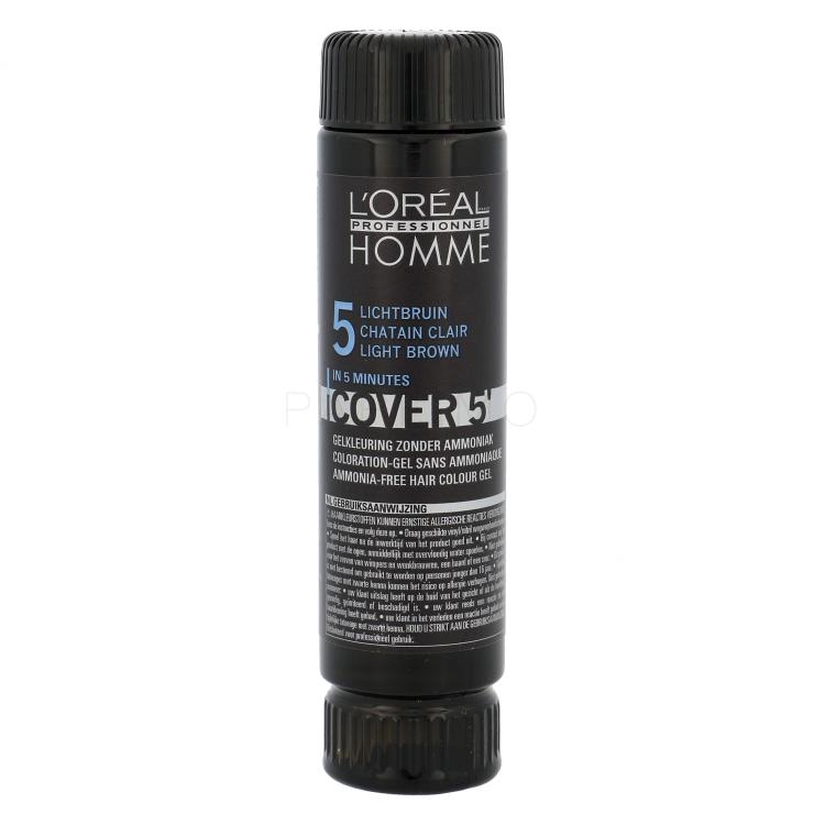 L&#039;Oréal Professionnel Homme Cover 5´ Tinta capelli uomo 3x50 ml Tonalità 5 Light Brown